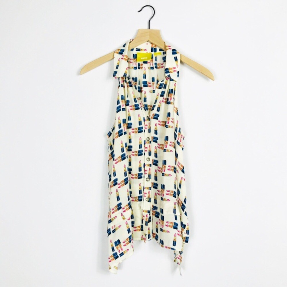 Lipstick Button Down - Anthropologie - sz 2💄💋